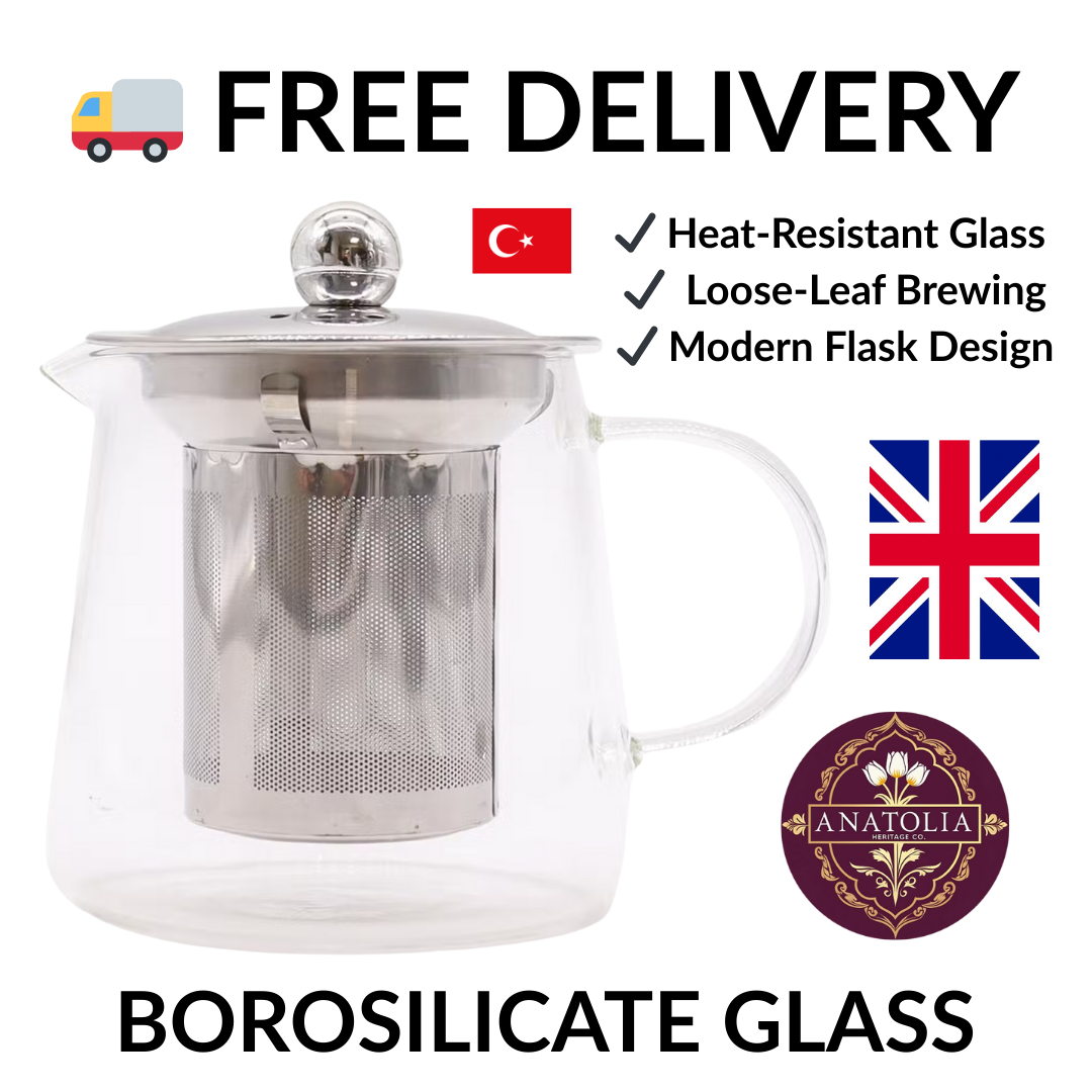 Glass Teapot with Infuser – Heat Resistant Borosilicate Tea Pot