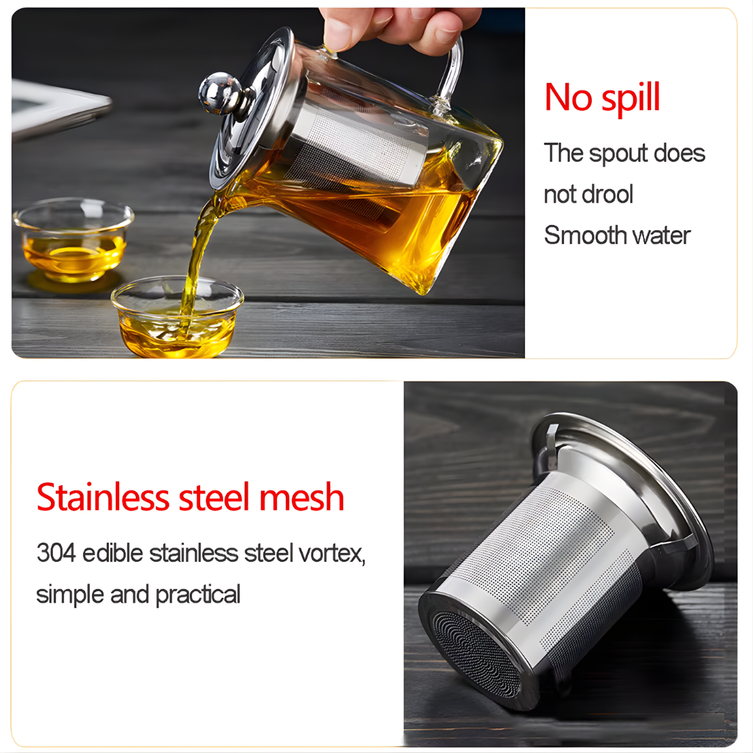 Glass Teapot with Infuser – Heat Resistant Borosilicate Tea Pot