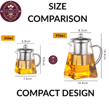 Glass Teapot with Infuser – Heat Resistant Borosilicate Tea Pot