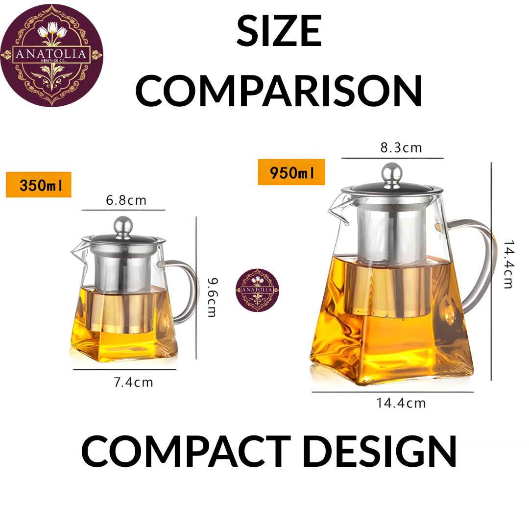 Glass Teapot with Infuser – Heat Resistant Borosilicate Tea Pot