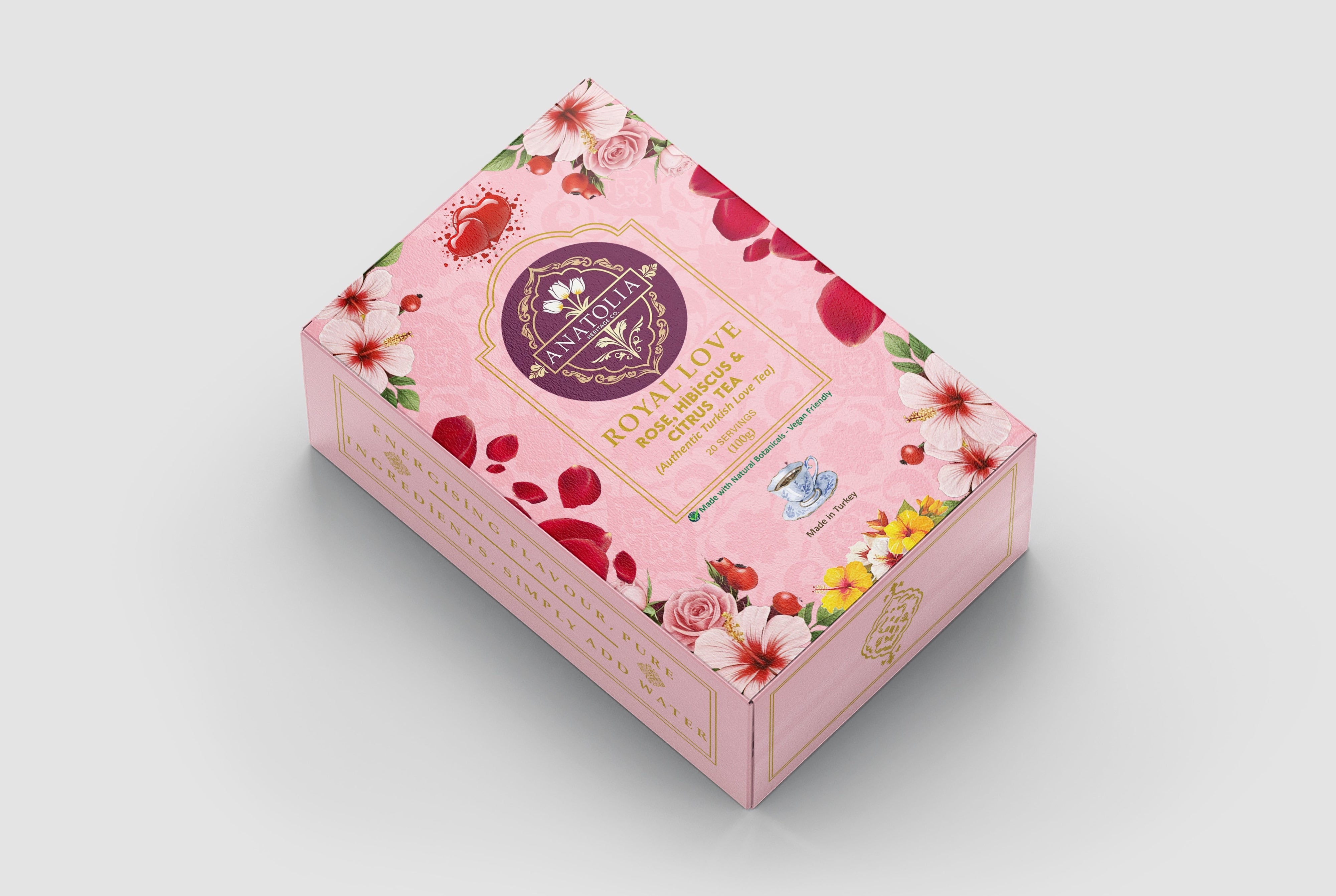 Royal Love Turkish Love Tea -  Rose & Hibiscus Tea